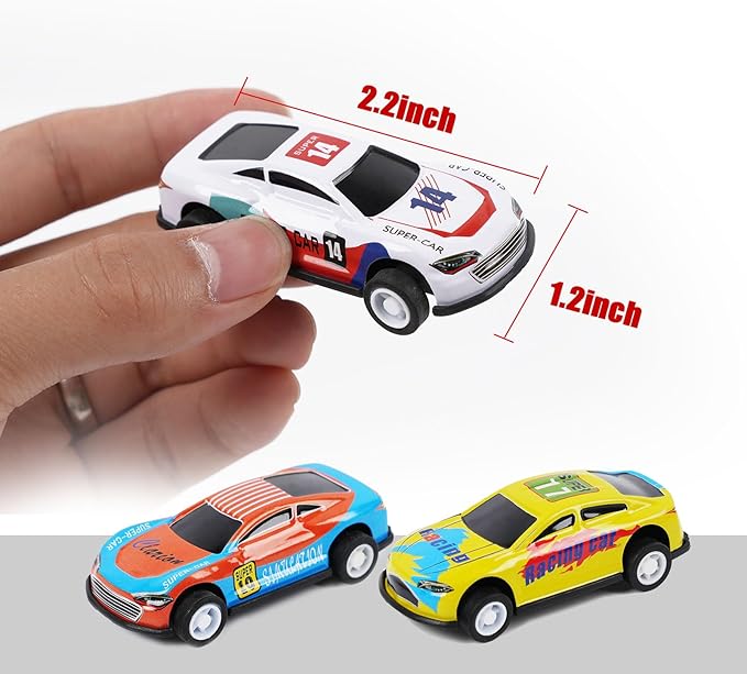 2.7 inch Pull Back Cars Toys Set, 24 Pack Friction Power Alloy Casting car Mini Race car, Suitable for Toddler 3 4 5 6 Year Old Kids Toy, Boys and Girls Birthday Party Gifts Easter Egg Stuffing