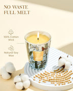 M&SENSE Jasmine Garland Scented Natural Soy Wax Candle, 14.1oz 60 Hours Long Lasting Slow Burning Candles for Home Decor, Aromatherapy Candle for Stress Relief