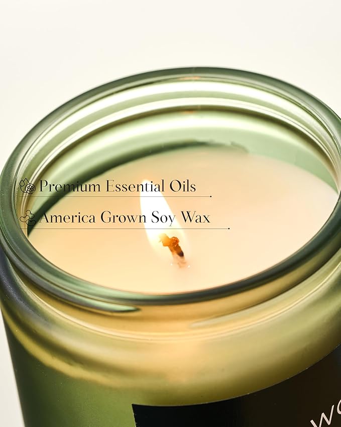 M&SENSE Sage Wood Scented Candle, 7.05oz 50 Hours Long Lasting Clean Non Toxic All Natural Soy Wax Candle for Relaxing & Stress Relief, 2 Wick Home Fragrance Gifts for Home Decor