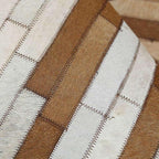 Faux Cowhide Area Rug | Radiating Starburst Pattern Non-Slip Leather Carpet for Western, Farmhouse & Modern Home Décor – Living Room, Bedroom & Office Accent(Tan_10x14)