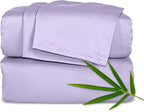 Pure Bamboo Full Sheets, Genuine 100% Organic Viscose Derived from Bamboo Bed Sheet Set, Luxuriously Soft & Cooling, Double Stitching, 2 Year Quality Promise (Full, Lavender)