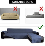 Easy-Going Sectional Couch Covers for Dogs L Shape Sofa Cover Reversible Sofa Slipcover Chaise Lounge Cover Furniture Protector Cover for Pets Dog(X-Large, Dark Blue/Dark Blue)
