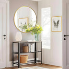 Fabuday Circle Gold Mirror for Wall 32 Inch - Large Bathroom Round Mirror with Matte Metal Frame, Entryway, Living Room, Hallyway, Bedroom Big Circular Mirrors