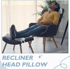 Yalikop 2 Pcs Non Slip Recliner Head Pillow Half Moon Bolster Pillow Set Neck Pillow for Office Chair Foot Pillow for Head Ankle Lumbar Support Leg Elevation Sleeping, Sofas and Loveseats (Grey)