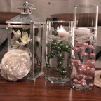 200PCS Dark Pink Faux Pearls Beads for Centerpiece Vases, Vase Filler Faux Pearls, No Holes Filler Beads for Party Anniversary Birthday Wedding Table Decor, 10/14/20/30mm