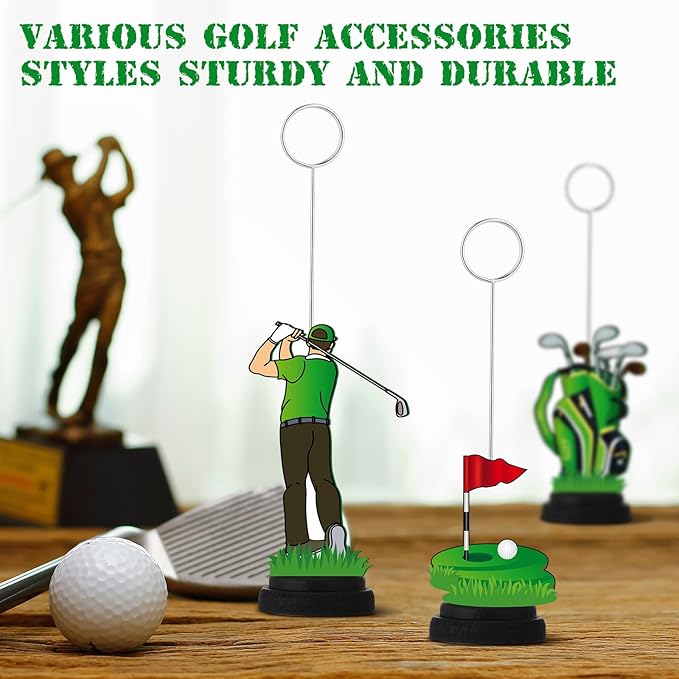 5 Pcs Golf Ball Photo Balloon Holder Table Centerpieces Holders Golf Themed Decoration Place Card Holder Photo Clips Holder for Home Birthday Wedding Party Decor