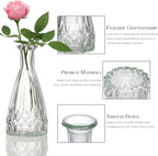 Glass Bud Vase Set of 60 - Small Vases for Flowers in Bulk - Assorted Vintage Crystal Vases for Flowers, Table Centerpieces (Clear, 60 Pcs)