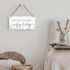 Christian Decor Give It to God And Go To Sleep Sign Rustic Bible Verse Sign Scripture Printed Wood Sign Wall Art Religious Gifts Faith Based Gifts