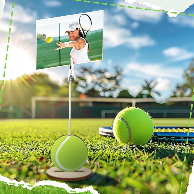 20 Pcs Base Memo Clip Holder Table Number Card Place Holders Stand Note Paper Clip Centerpieces for Table Party Favors Photo Stand Events Decoration (Tennis)