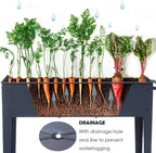 Raised Planter Box with Legs Outdoor Elevated Garden Bed On Wheels for Vegetables Flower Herb Patio