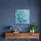 Wall Decor for Bedroom Canvas Artwork Blue-Green Succulents Prints Pictures Wall Art for Living Room Hanging Plants for Bedroom Decor Modern Popular Wall Decorations Blue-Green Flower Size 20x20