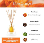 Agraria Bitter Orange Reed Diffuser Set, 12 Reeds Essential Oil Freshener Sticks, Scent Diffusers for Home Fragrance, Scented Oil Diffuser Gift Box