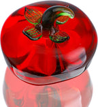 Hand Blown Glass Red Tomato Figurine Crystal Fruit Collectible Figurines Art Glass Miniature Ornament Tabletop Desk Paperweight for Women