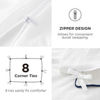 Bedsure California King Size Duvet Cover with Fitted Sheet - 4 Pieces Prewashed Cotton-Like Extra Soft Bedding Set, Includes 1 Duvet Cover 104x98 Inches, 2 Pillow Shams, 1 Fitted Sheet, White