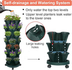 Vertical Planter 7 Tier Stackable Planters Garden Planters Strawberry Herb Flower and Vegetable Planter Indoor Outdoor Gardening Pots with Removable Wheels and Tools 2-Pack