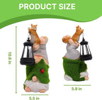 Garden Gnome Statues Decor with Solar Lights, Outdoor Decorations for Yard Porch Lawn Balcony Patio, Housewarming Gifts