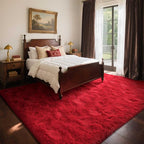 6x9 Ft Red Shag Rugs for Living Room Decor, Ultra Soft Fluffy Furry Area Rugs for Bedroom Indoor Floor, Aesthetic Carpet for Kids Nursery Dorm Home
