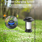 Derynome Solar Lantern Outdoor Lights, 4 Pack Upgraded Flickering Flameless Solar Lights Outdoor Waterproof, Hanging Decorative Lanterns for Yard Patio Path Garden Decor (4)