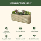 Vego garden 32" Extra Tall Raised Garden Bed Kits, 9 in 1 Modular Raised Planter Box for Vegetables Flowers Fruits Oval Metal Raised Garden-Modern Gray
