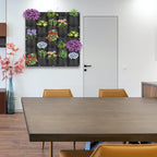 25 Pockets Hanging Planter Bags, Hanging Vertical Wall Mounted Plant Planting Grow Bags, Herb Garden Planter Outdoor Indoor Growing Bag, Gardening Vertical Greening Flower Container(1m×1m, Black)