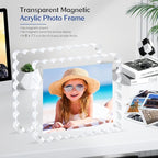 acrylic photo frame- 2Pack Scalloped Picture Frames 8×10 Inch, 15+15mm Thick BlockClear Glass Photo Frame with Thick Block | Modern Home Gift Set (2 Pack, 8X10)