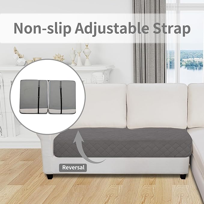 Easy-Going Sectional Couch Covers for Dogs L Shape Sofa Cover Reversible Sofa Slipcover Chaise Lounge Cover Furniture Protector Cover for Pets Dog Cat (30 x 50 inches, Gray/Light Gray)