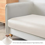 Yates Home PU Leather Couch Sofa Cushion Slipcover Water-Proof Elastic Chair RV Seat Covers Loveseat Slip Cover for Settee Seater Replacement in Living Room（2 Piece Large Sofa Cushion Covers,Ivory