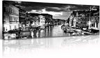 DJSYLIFE Venice Skyline Wall Art Black and White Italy Cityscape Canvas Print Painting Buildings Grand Canal Landscape Pictures Modern Artwork for Man Room Office Living Room Decoration 13.8"x47.3"