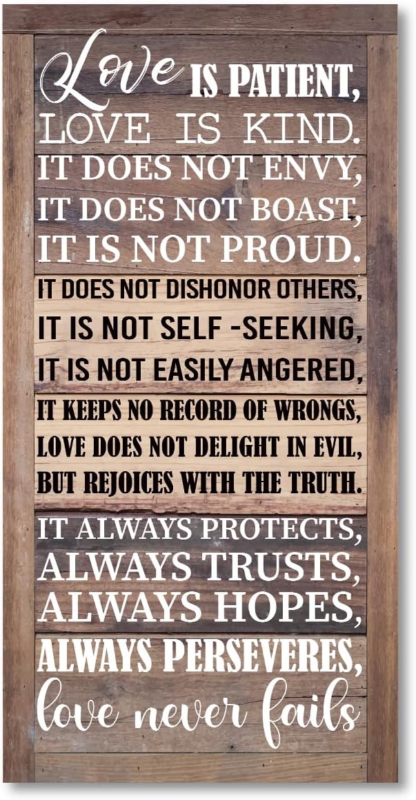 Love is Patient Love is Kind Wall Art, 1 Corinthians 13 Walls Arts, God Wall Decor, Bible Quotes Walls Decor, Christian Gift