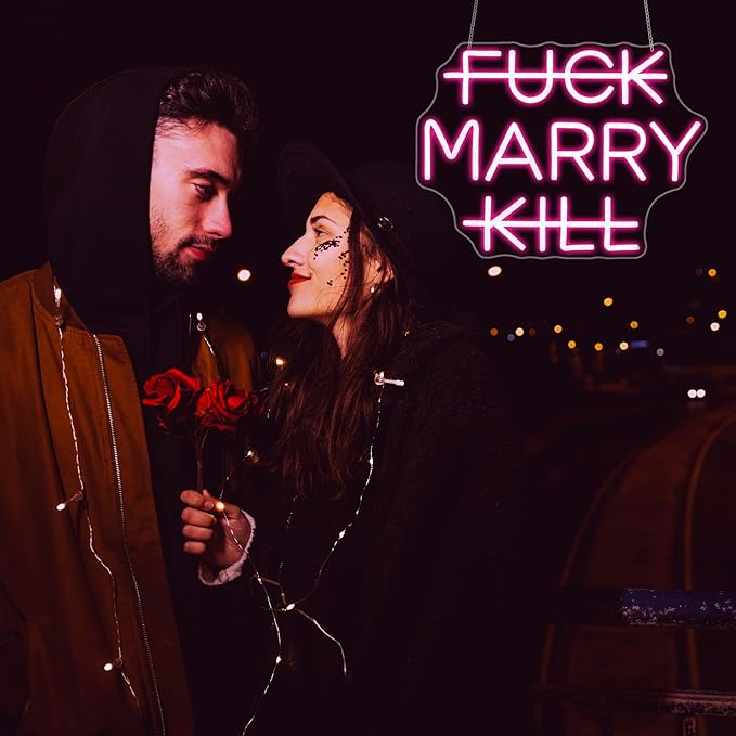 Neon Sign, Marry Neon Signs for Wall Decor Neon Pink LED Signs Room Neon Light Up Signs Home Decor for Bedroom Business Club Party Bars Shop Decoration USB Operated