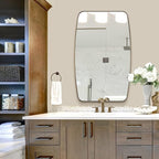 ANDY STAR Gold Mirror, 30x48’’ Brushed Gold Oval Mirror for Bathroom, Oblong Mirrors with Brass Metal Frame, Oval Vanity Mirror for Modern Farmhouse Wall Decor 1”Deep Set Design