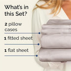 Twin XL Sheets Set 4 Piece - Includes 2 Pillowcases - Bed Sheets Twin XL Size - Soft Hotel Luxury Bedding - Cooling, Comfy & Breathable - 1 Flat & 1 Fitted & 2 Pillowcases w/ Deep Pockets - Light Grey