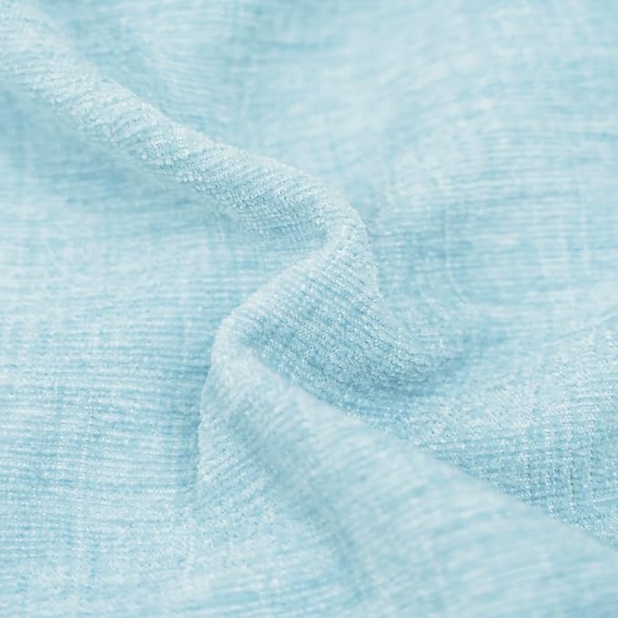 CaliTime Throw Pillow Covers Decorative 16 X 16 Inches Pack of 2 Cozy Chenille Cushion Cases for Couch Sofa Bed Living Room Home Light Blue Grey