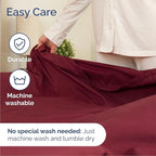 Queen Sheets Set 6 Piece - Includes 4 Pillowcases - Bed Sheets Queen Size - Soft Hotel Luxury Bedding - Cooling, Comfy, Cozy & Breathable - 1 Flat, 1 Fitted & 4 Pillowcases w/ Deep Pockets - Burgundy