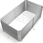 Land Guard 8×4×2 ft Galvanized Raised Garden Bed Kit, Galvanized Planter Raised Garden Boxes Outdoor, Large Metal Raised Garden Beds for Vegetables.