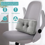 Lumbar Support Pillow for Office Chairs, Back Support Pillow for Lower Back Pain Relief, Soft & Good Support Corduroy Desk Lumbar Cushion, 14.9"x9"x5.5", Small (Grey)