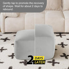 MeMoreCool Square Stuffed Pouf Ottoman Foot Rest, Floor Pouf Foot Stool with Foam Chunk Filling, Soft Stuffed Ottoman Footrest for Living Room, Light Grey