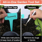 Vertical Planter, 7 Tier Stackable Strawberry Planter with Garden Tool Set, Movable Indoor/Outdoor Garden Herb Pot for Growing Vegetables and Succulents, Dark Gray