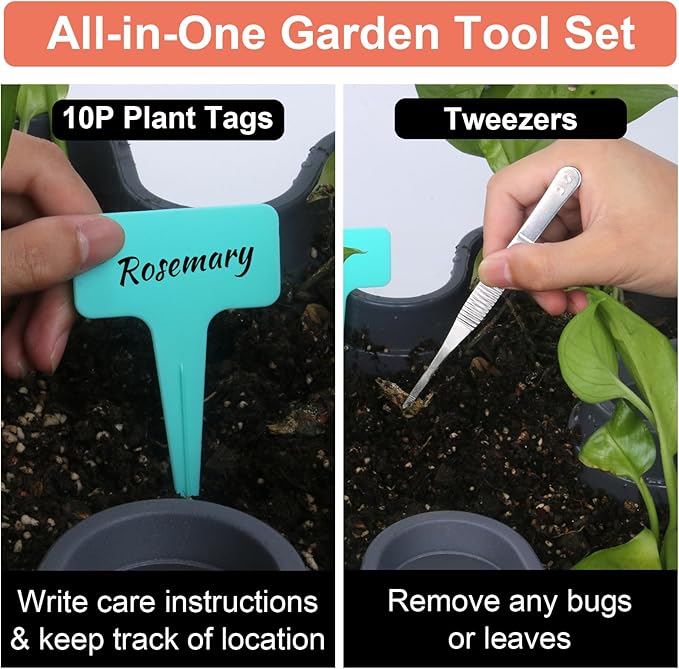 Vertical Planter, 6 Tier Stackable Strawberry Planter with Garden Tool Set, Movable Indoor/Outdoor Garden Herb Pot for Growing Vegetables and Succulents, Dark Gray