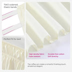 RIMELA Bed Skirt King Size 15 Inch Drop, Wrap Around Elastic Bedskirt Solid Microfiber Luxury Hotel Quality Fabric, Easy to Install Machine Washable Wrinkle & Fade Resistant, Cream