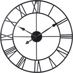 INFINITY TIME Large 30 Inch Wall Clocks for Modern Living Room Decor,Black Metal Roman Numeral Wall Clock Decorative for Dinning Room,Home Office