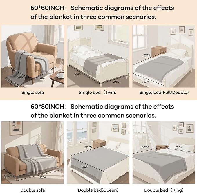 inhand Knitted Throw Blankets for Couch and Bed, Soft Cozy Knit Blanket with Tassel, Coral Pink Lightweight Decorative Blankets and Throws, Farmhouse Warm Woven Blanket for Men and Women, 60"x80"