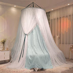 Kertnic Luxurious Bed Canopy for Girls & Adults, Large Elegant Double Layer Bed Curtain Canopy Drapes, Round Dome Lace Princess Canopies Netting (Fresh)