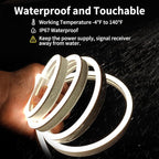 Outdoor Led Strip Lights, IP67 Waterproof Tunable Warm White Lights 3000K-6500K 26FT, RF Remote Control with 24V DC Dimmable Neon Rope Lights for Kitchen Bedroom Indoor Outdoor Decoration