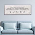LuZhiQiang Serenity Prayer Bible Verse Sign Wall Decor God Grant Me Christian Inspiraional Quotes 40"×15" Wall Art for Living Room Bedroom (Black)