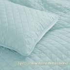 Exclusivo Mezcla Reversible Twin Quilt Bedding Set with Pillow Sham, Lightweight Quilts Twin Size, Soft Bedspreads Bed Coverlets for All Seasons - (Light Blue, 68"x88")