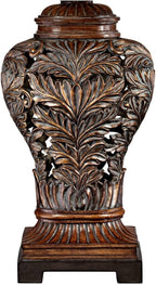 Barnes and Ivy Leafwork Vase 32 1/2" Tall Large Traditional End Table Lamp Brown Wood Finish Single Tan Rectangular Shade Living Room Bedroom Bedside Nightstand House Office Home Reading Kitchen