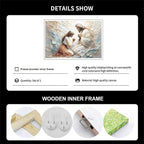 XWNLTEPK Praying to Heaven Christian Art Jesus and Woman Praying Bible Canvas Wall Decor Jesus Portrait Mormon Wall Print