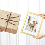 Vittanly 8.5x11 Picture Frames Set of 9, Shatter Resistant Plexiglass, Display 6x8 Pictures with Mat or 8.5x11 without Mat, Photo Frames for Wall or Tabletop, Engineered Wood, Gold