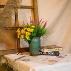 alyptus 12 Bundles Artificial Plants Outdoor Fake Monkey Grass with Flowers for Pot Garden Verandah Decor (Pink Flowers)